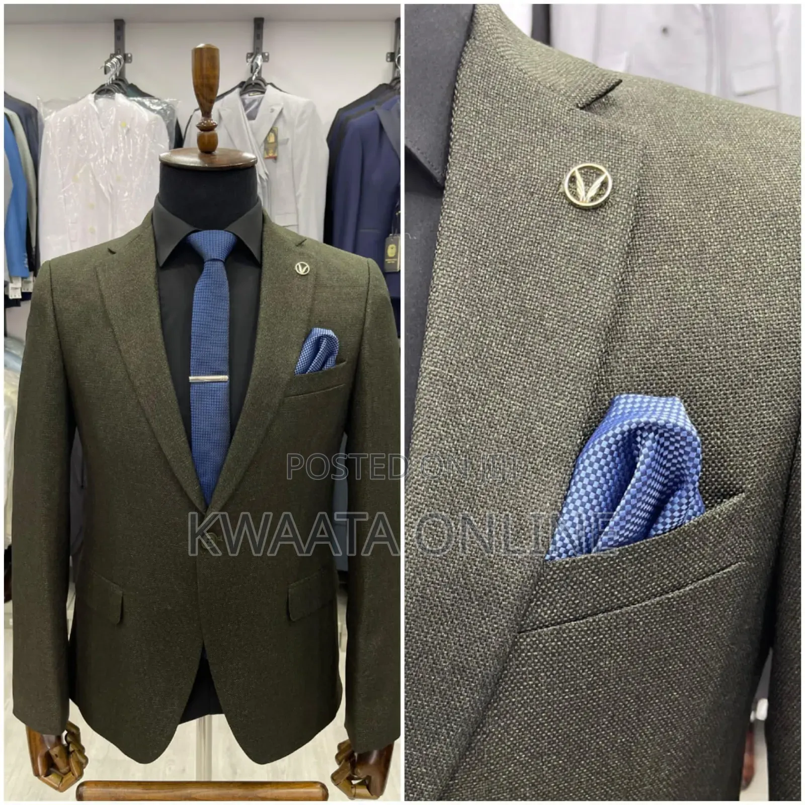 Men's Blazers Slim Official and Casual Woolen Suit Jacket