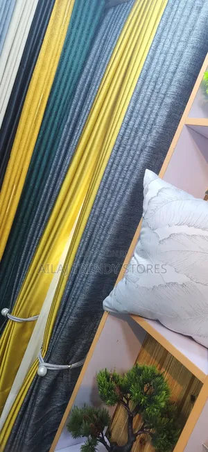 Gray-Yellow Curtains Per Metre