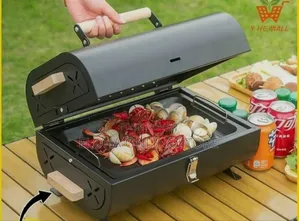 Portable, Double-sided Charcoal Barbecue Grill