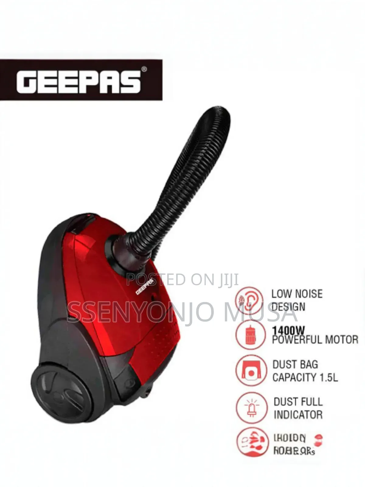 Geepas Vacuum Cleaner 1.5l Gvc2594 2200w – Powerful Suction, Dust Bag