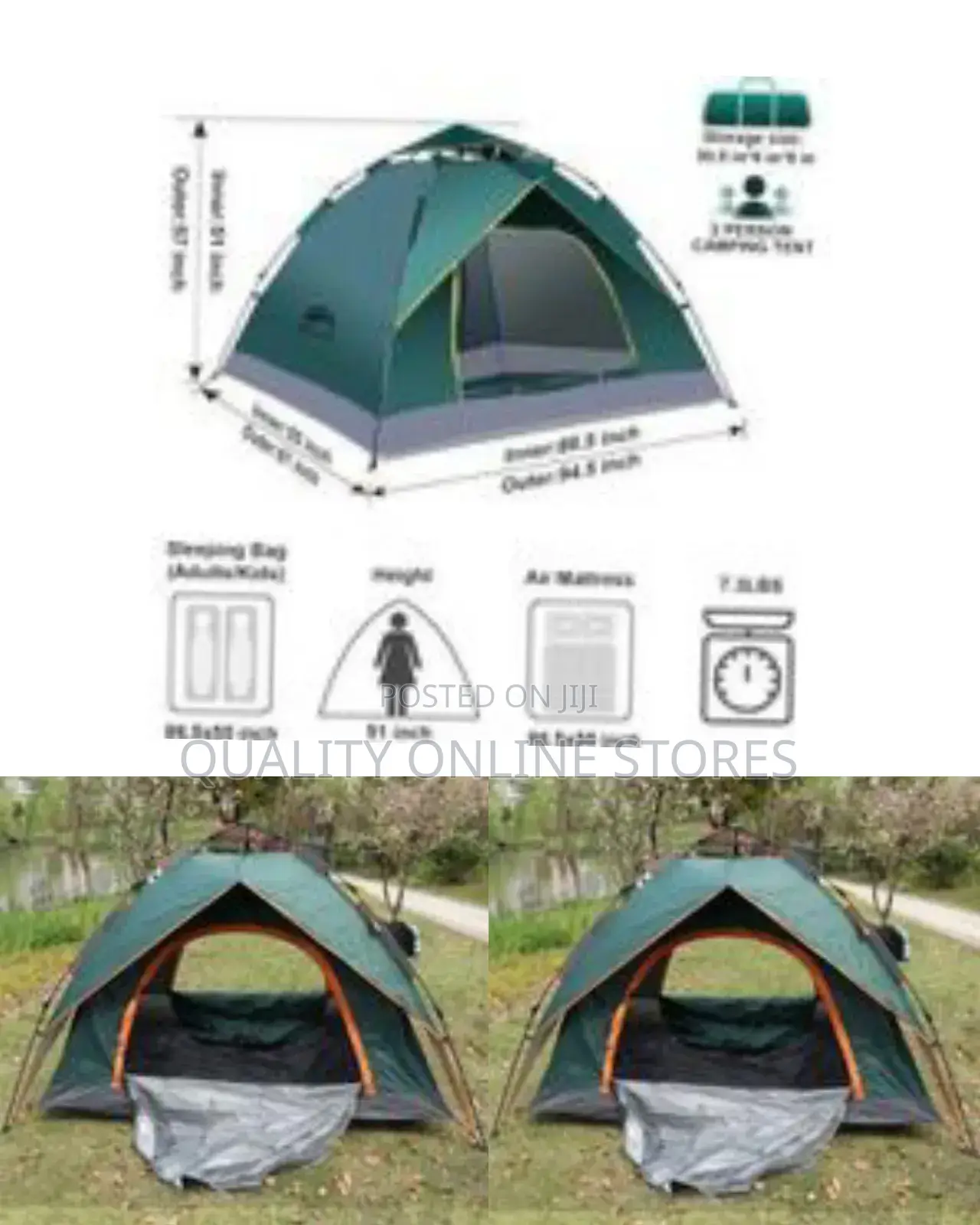 Portable Dome Camping Tent - Multicolor