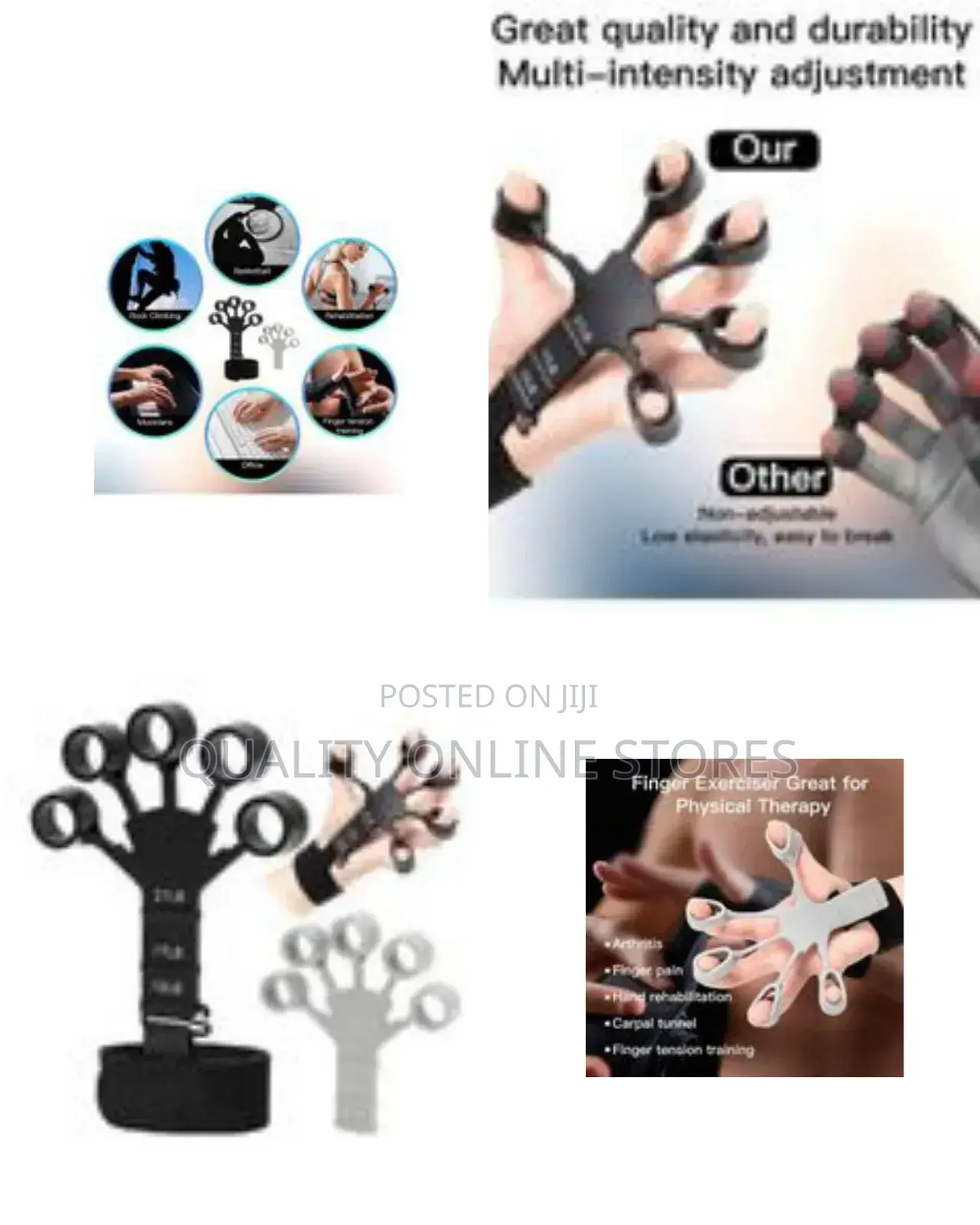 Adjustable Finger Hand Strengthener Exerciser - Multicolor