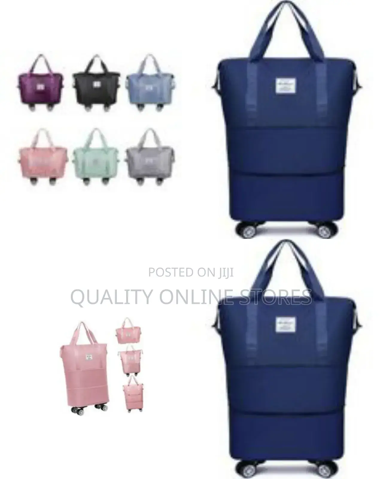Versatile Expandable Rolling Tote Bag - Multicolor