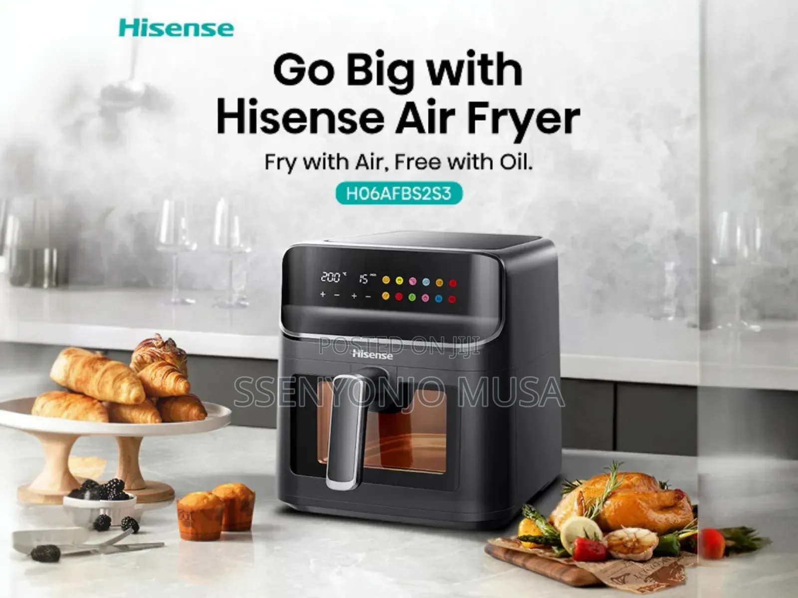 Hisense Air Fryer 6.7l Digital With Touch Display| 1500w