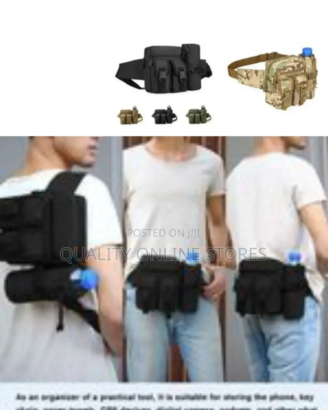 Tactical Waist Bag With Water Bottle Holder