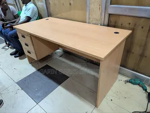 Office Desk With 3 Fixed Drawers Having a Central Lock Key, Like New