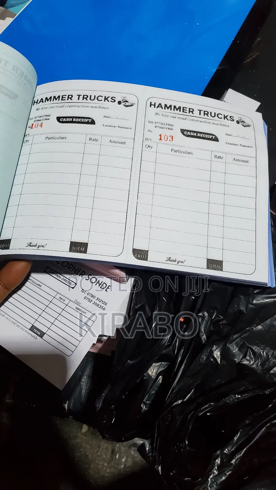 Cash Sale, Attendance Books, Log Books