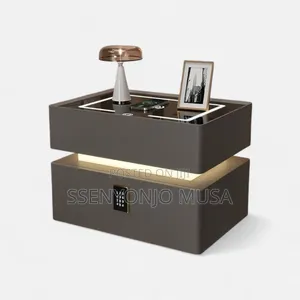 Smart Led Bedside Table With Wireless Charging, Bt Speaker Lock