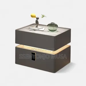 Smart Led Bedside Table With Wireless Charging, Bt Speaker Lock