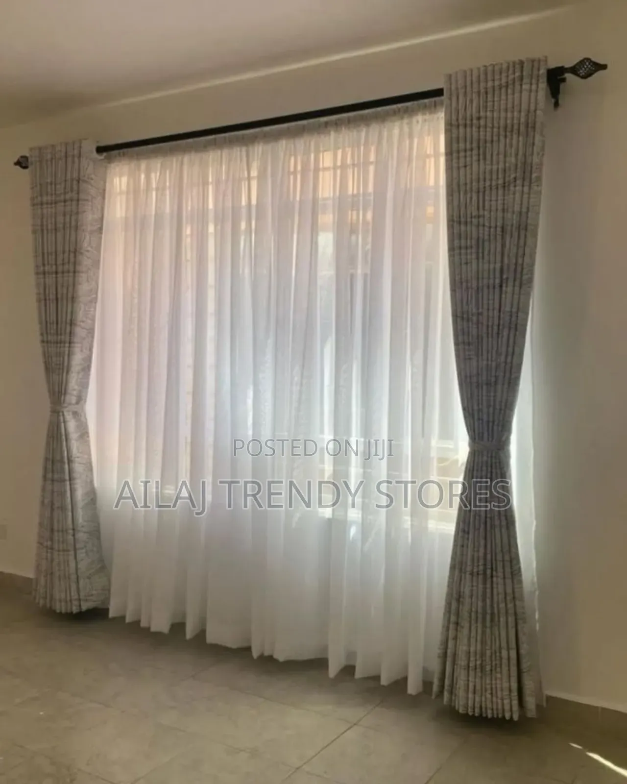 Brown Hexagon Curtains Per Metre