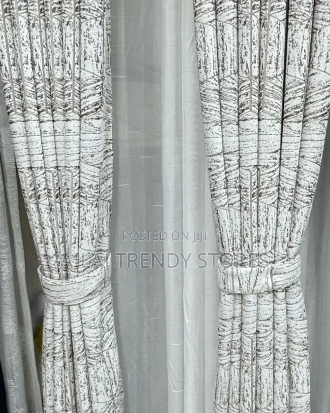 Brown Hexagon Curtains Per Metre