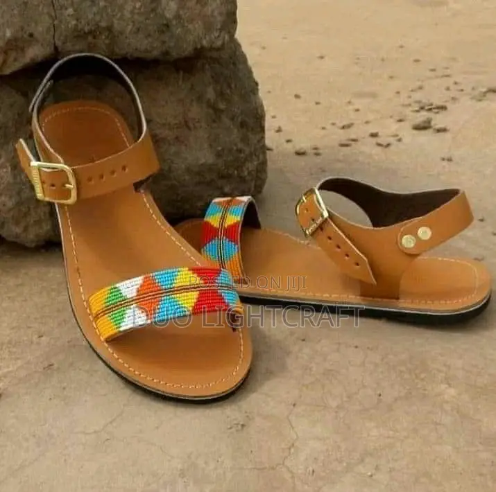 Beaded Leather Sandals