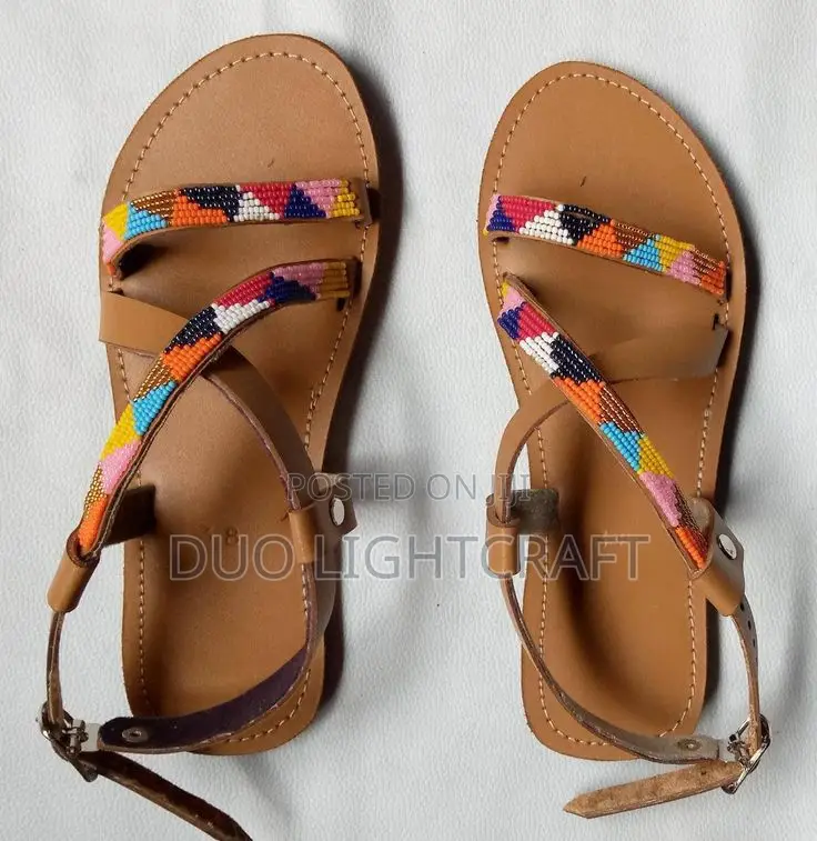 Beaded Leather Sandals