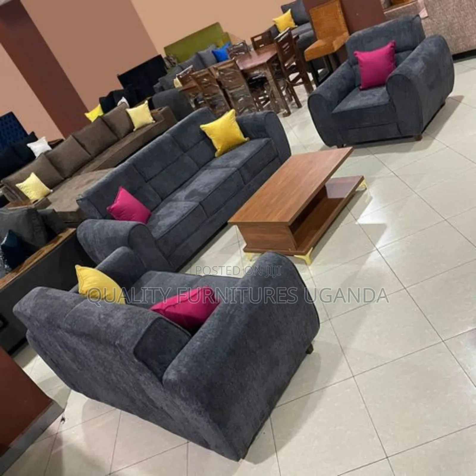 6 Seater Green Sofa Set
