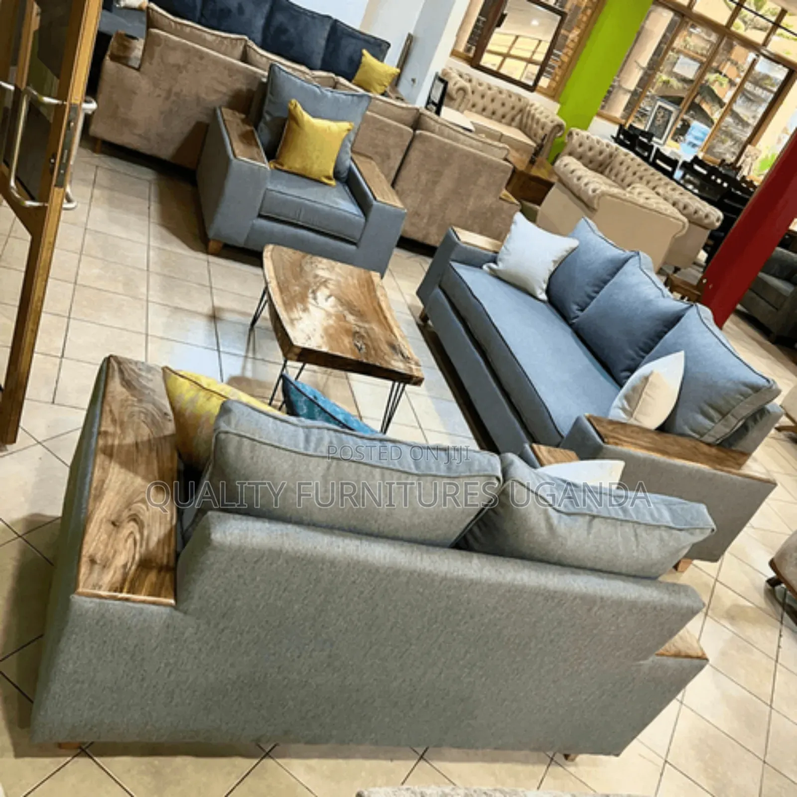 High Density Fabric 6 Seater Sofa Set