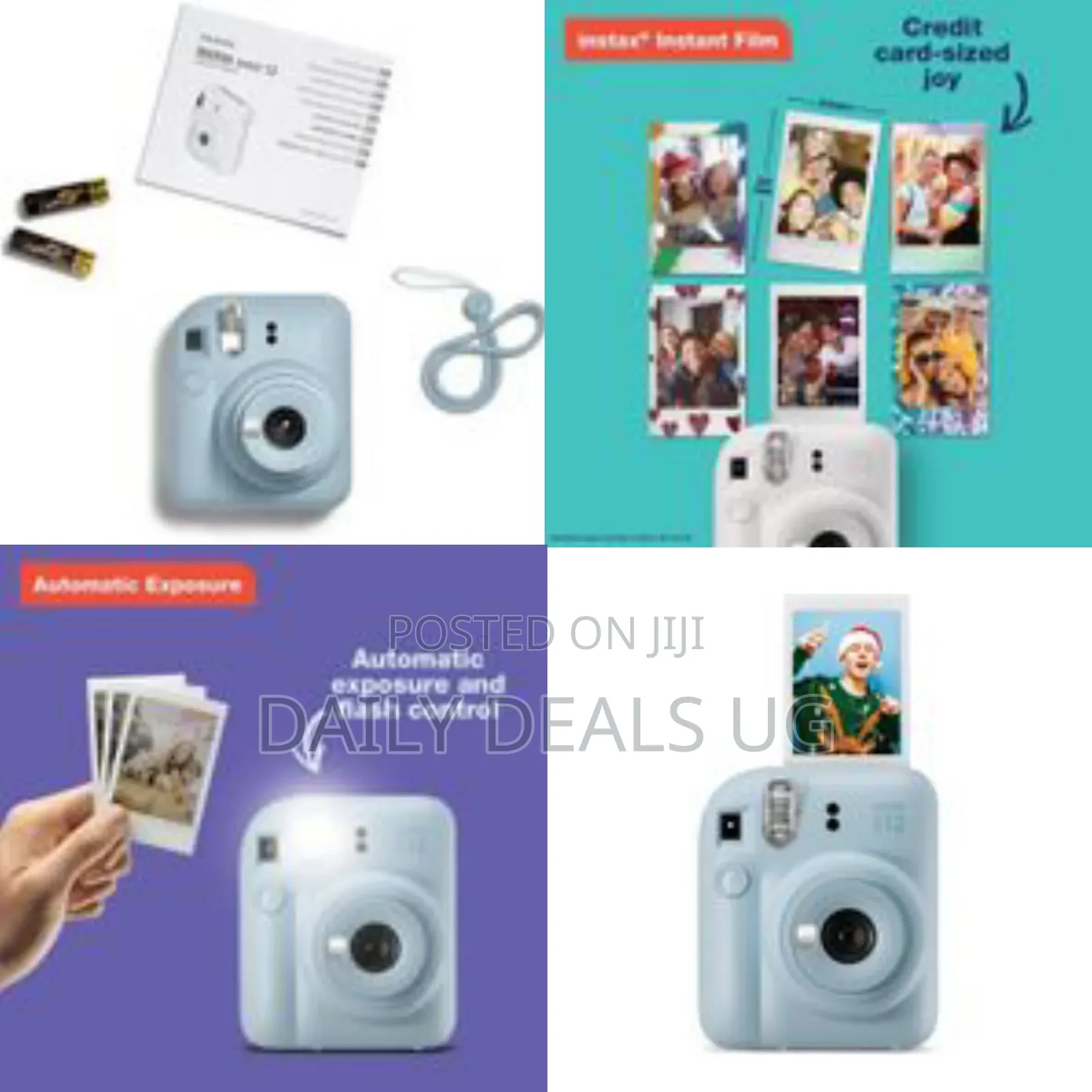 Fuji Fujifilm Instax Mini 12 Instant Camera, Polaroid- Pastel Blue