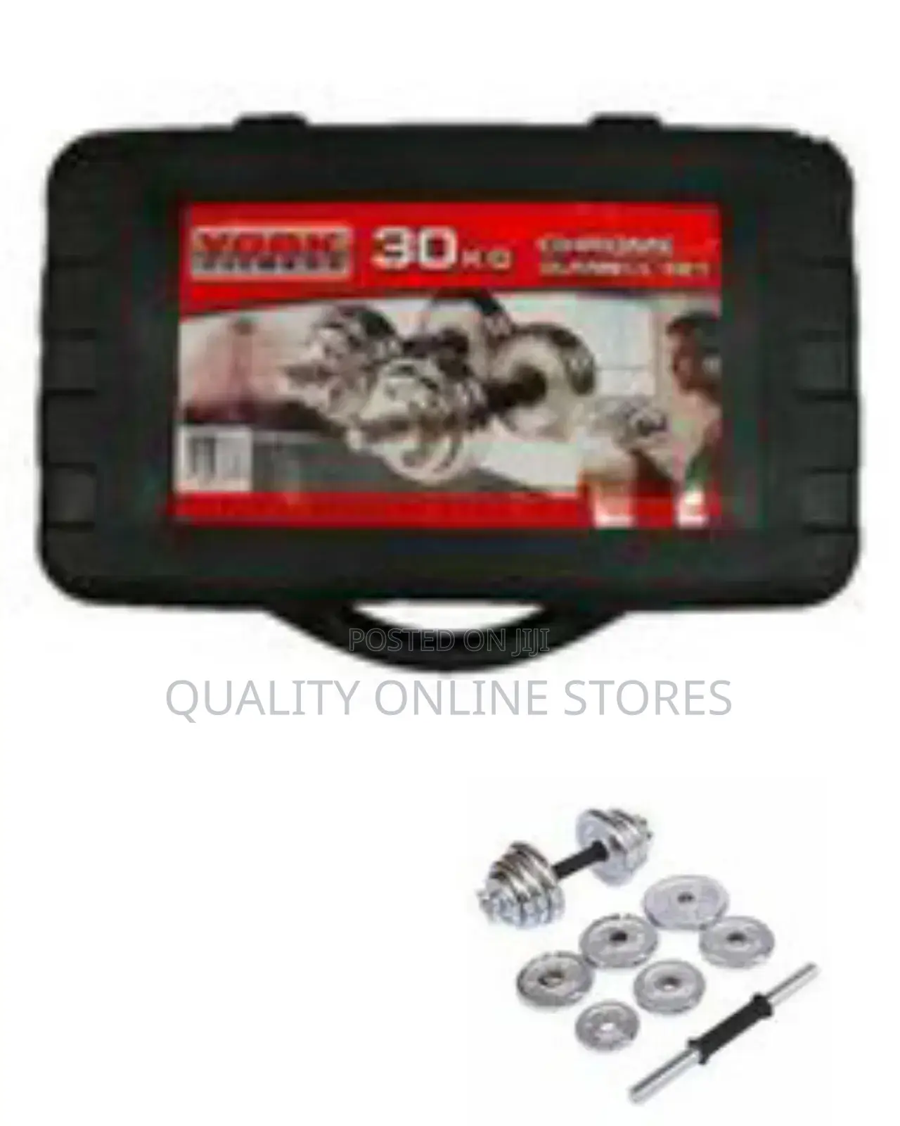 York 30kg Adjustable Dumbell Set- Silver