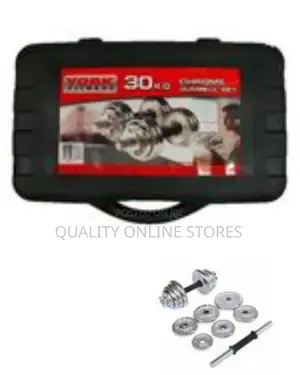 York 30kg Adjustable Dumbell Set- Silver