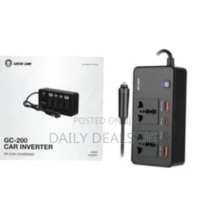 Green Lion Gc-200 Car Inverter, 2×Universal Sockets, 2usb-a Ports