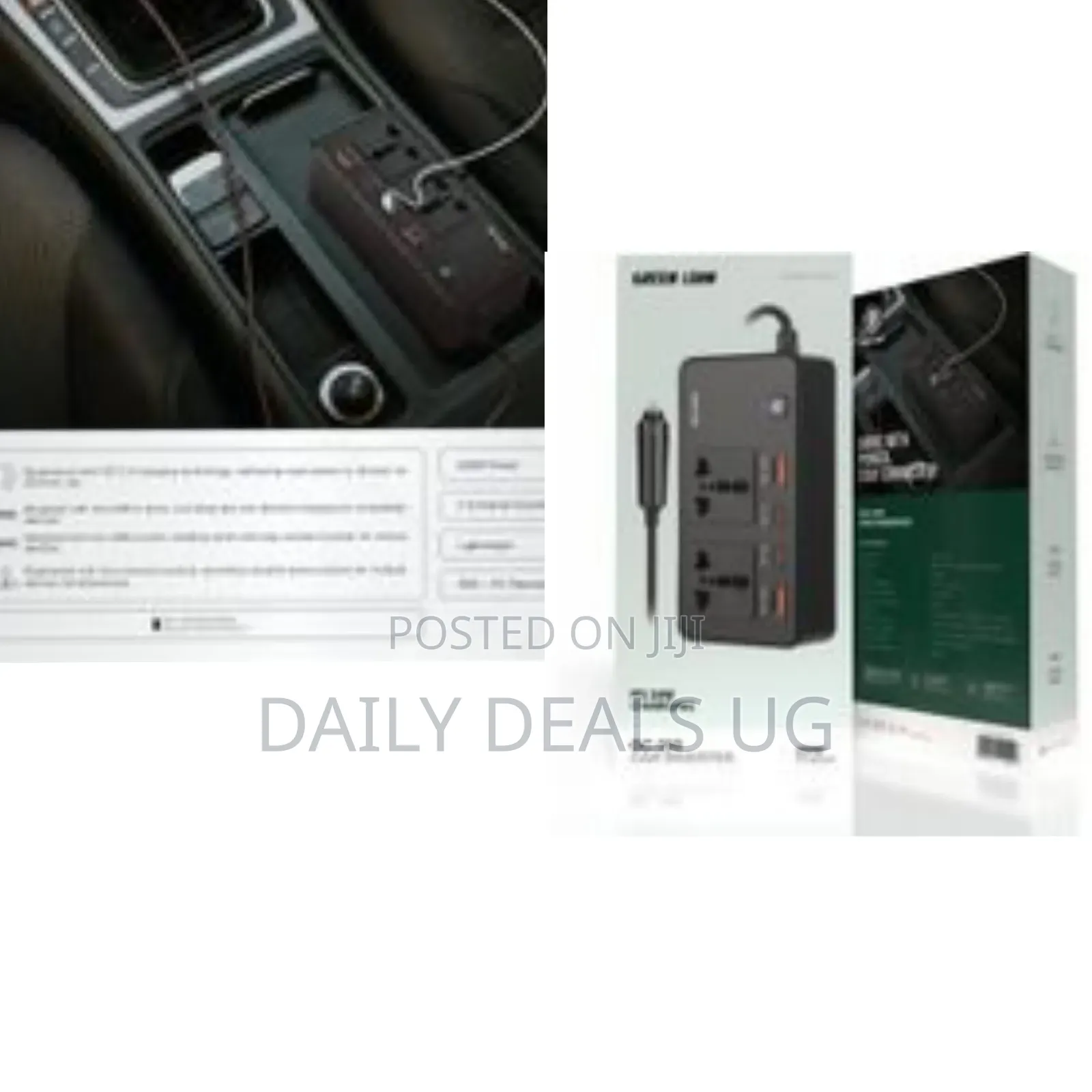 Green Lion Gc-200 Car Inverter, 2×Universal Sockets, 2usb-a Ports