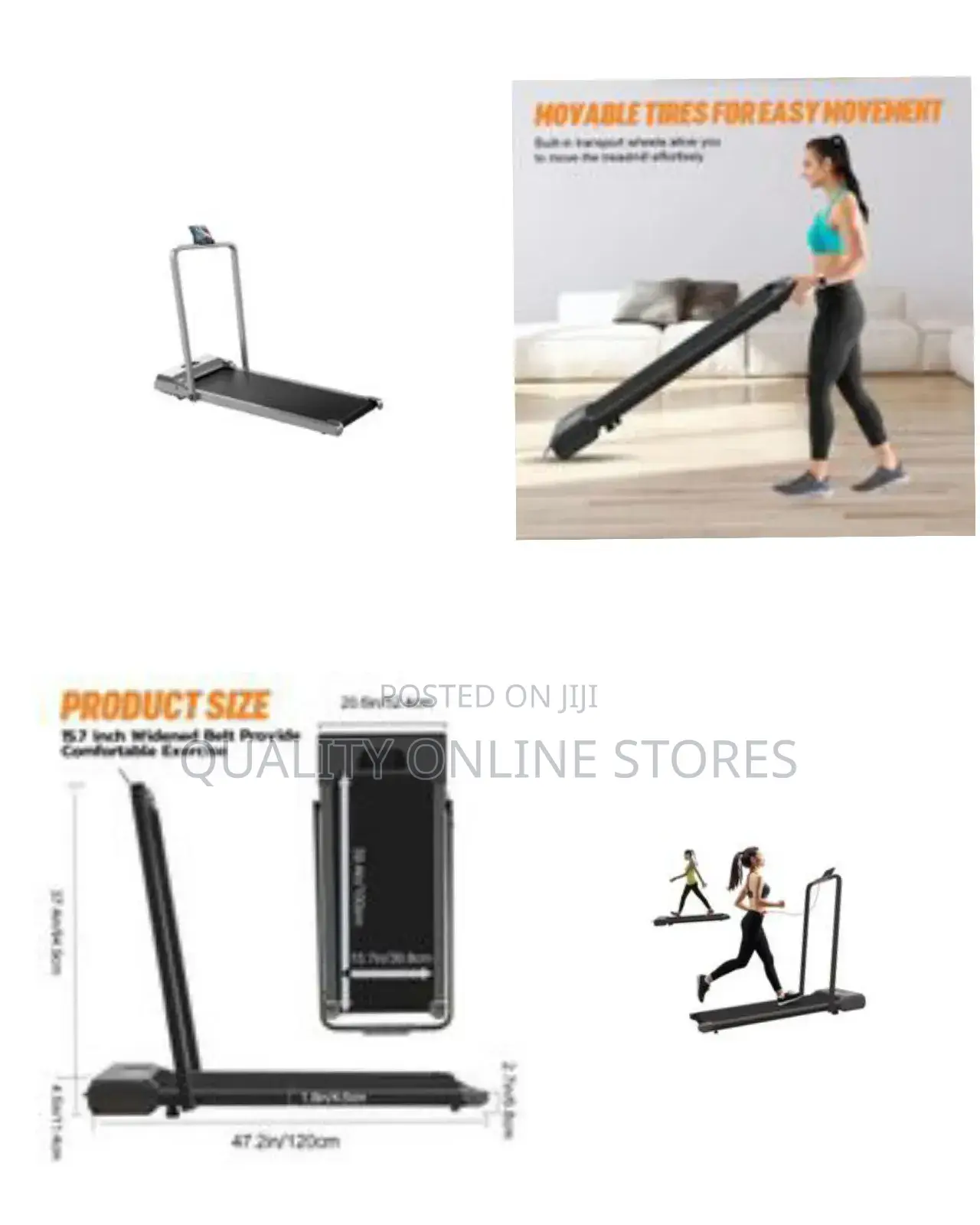 Compact Foldable Walking Treadmill With Device Holder - Multicolor