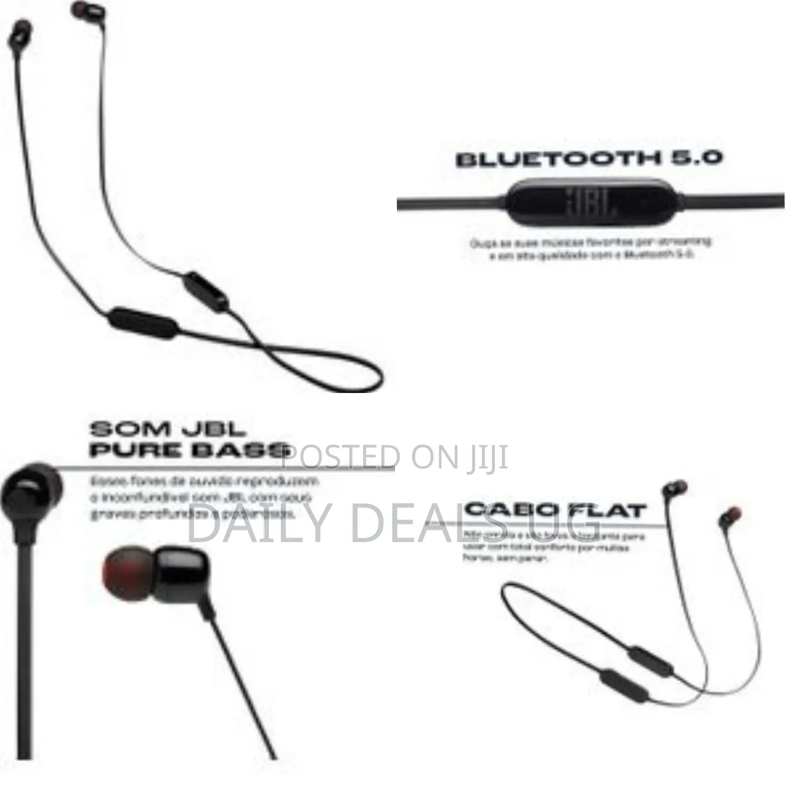 JBL Tune 125bt Wireless in-Ear Headphones, Black