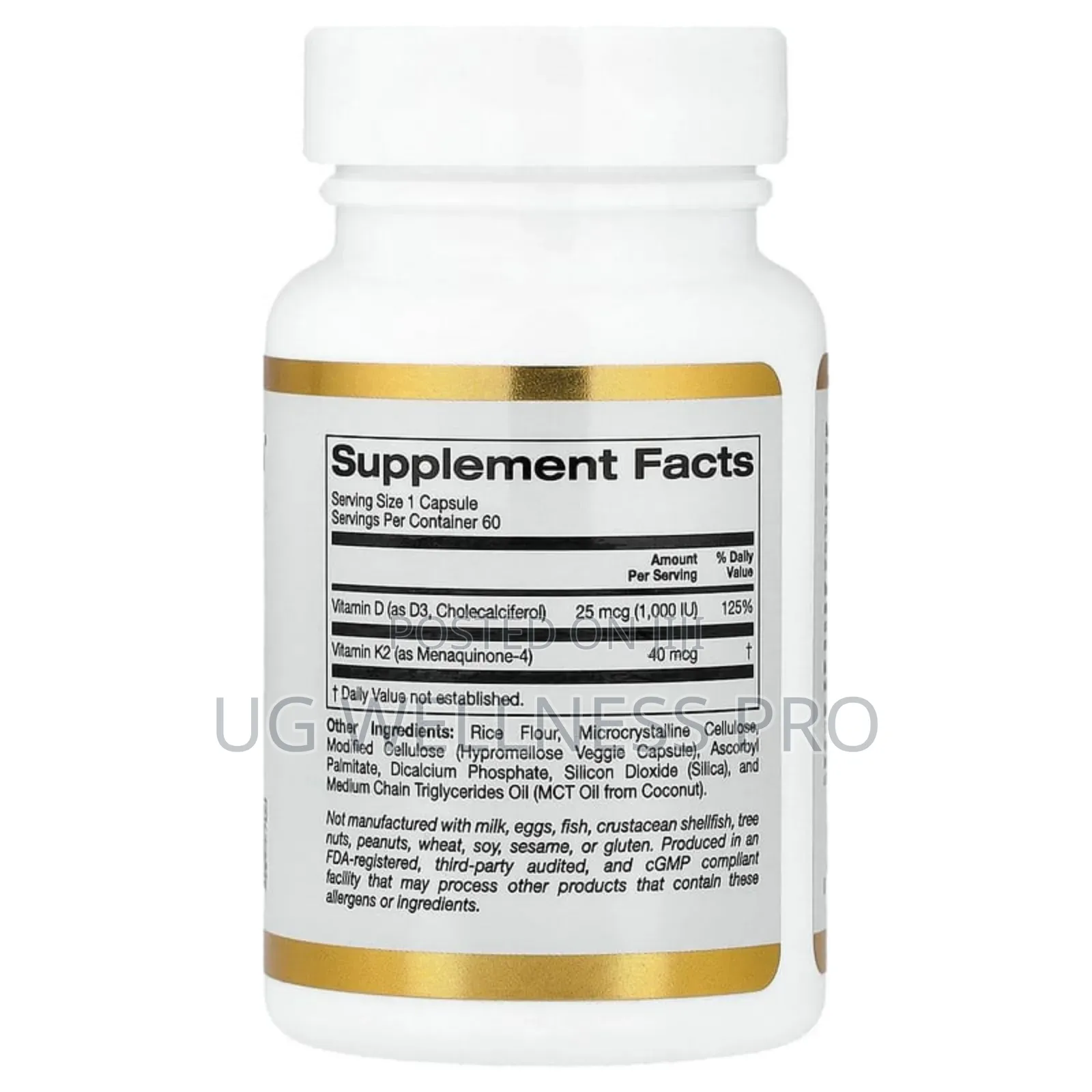California Gold Nutrition, Vitamin D3 + , 60 Veggie Capsules