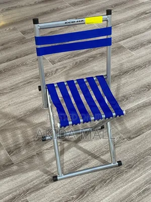 Portable Heavyduty Folding Camping Chair WTH Blue Fabric Seat,Backrest