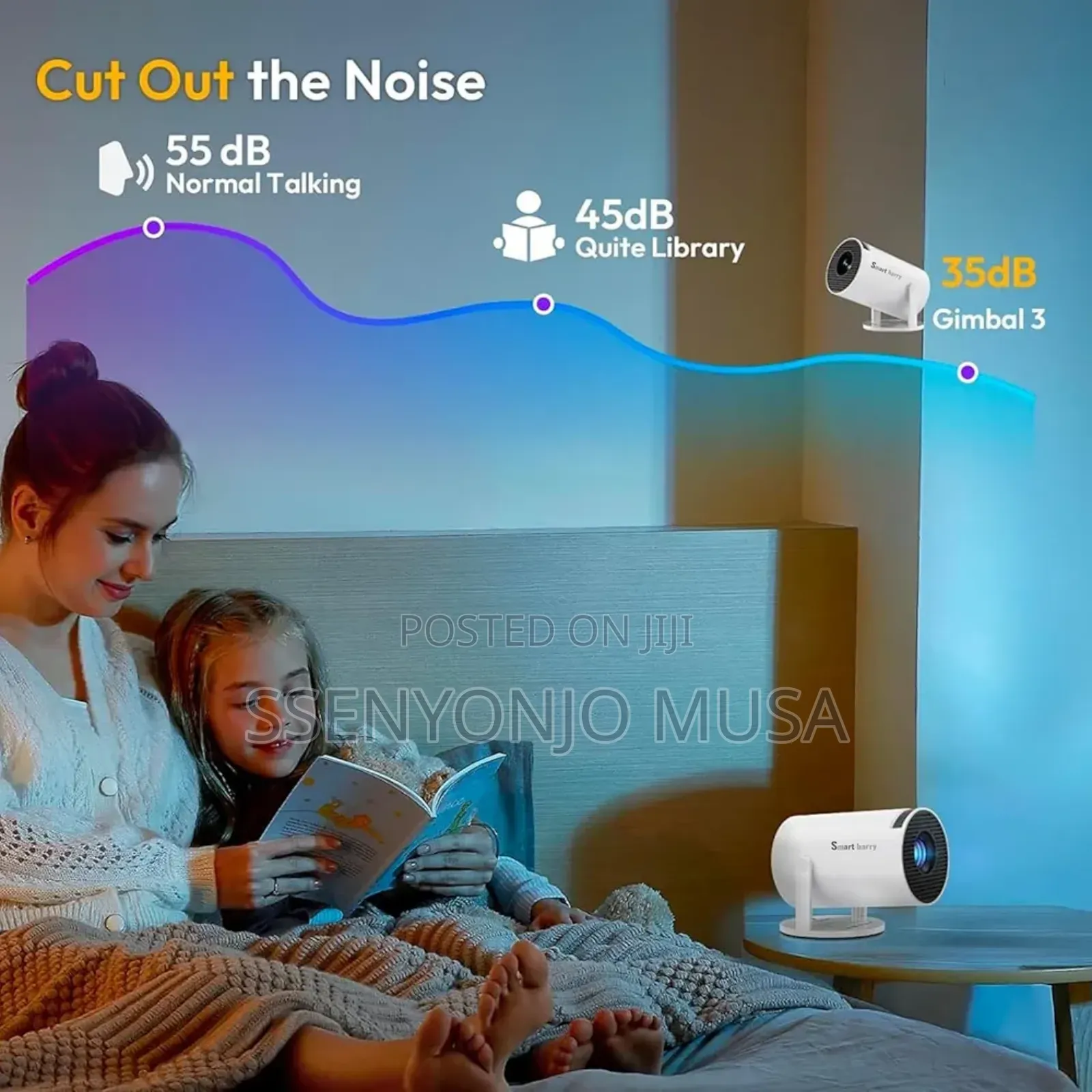 Smart Barry /1080p Mini Projector With Wifi 6 Bluetooth –Portable