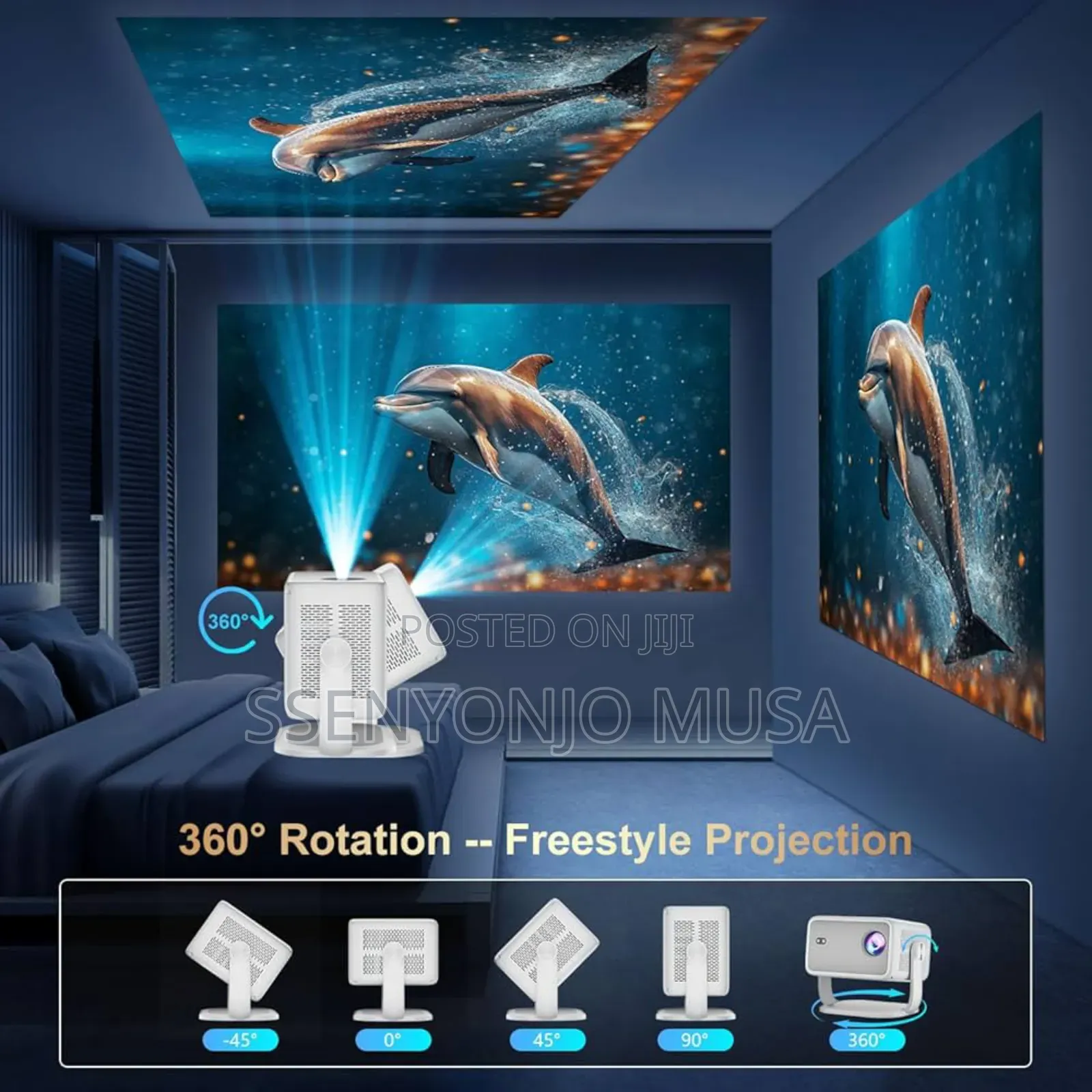 Led Smart Projector 1080p With Wifi Bluetooth – Support, 600 Ansi