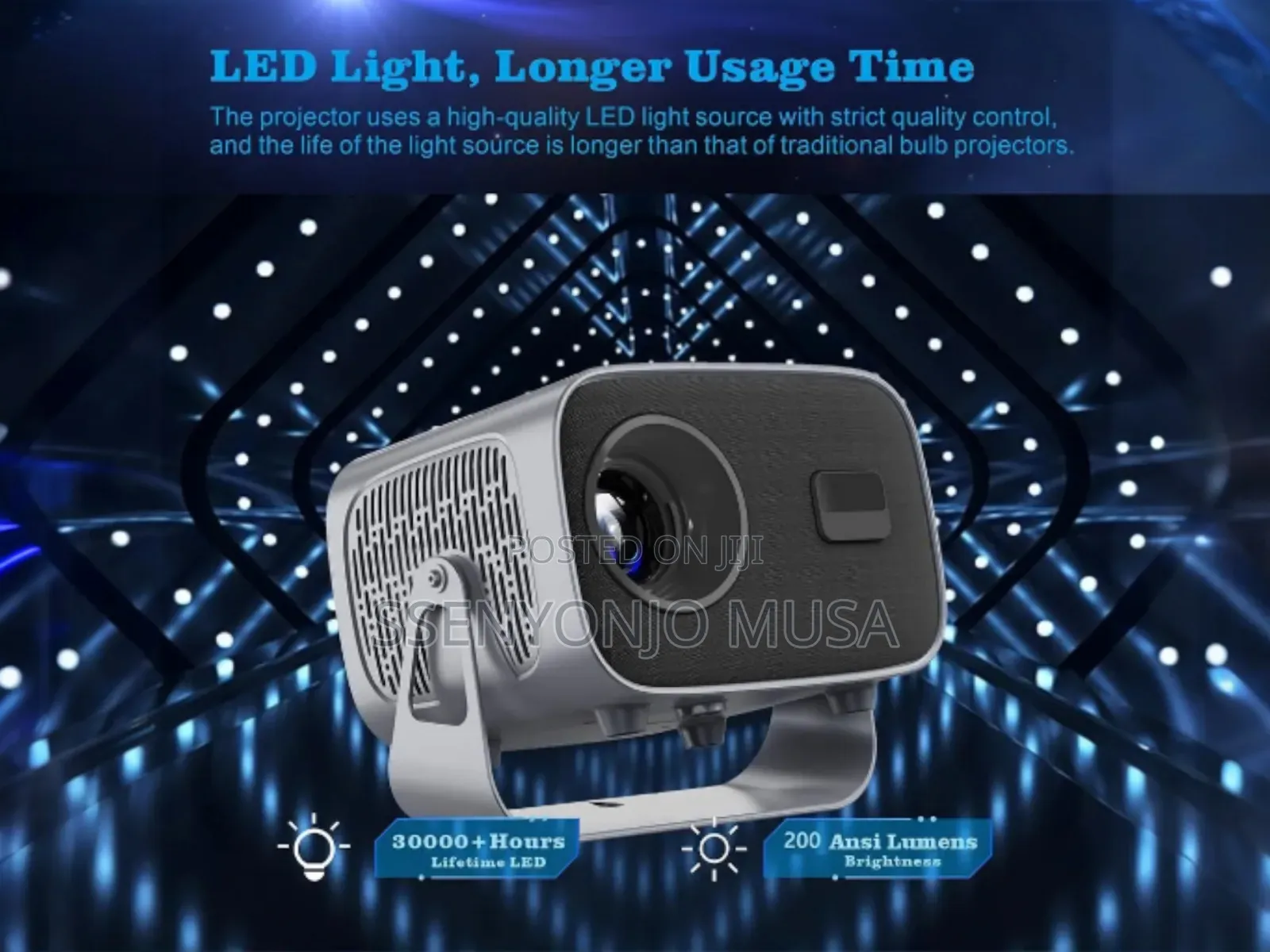 A10 Android Mini Projector – Support, Wifi Bt5.0, Auto Focus