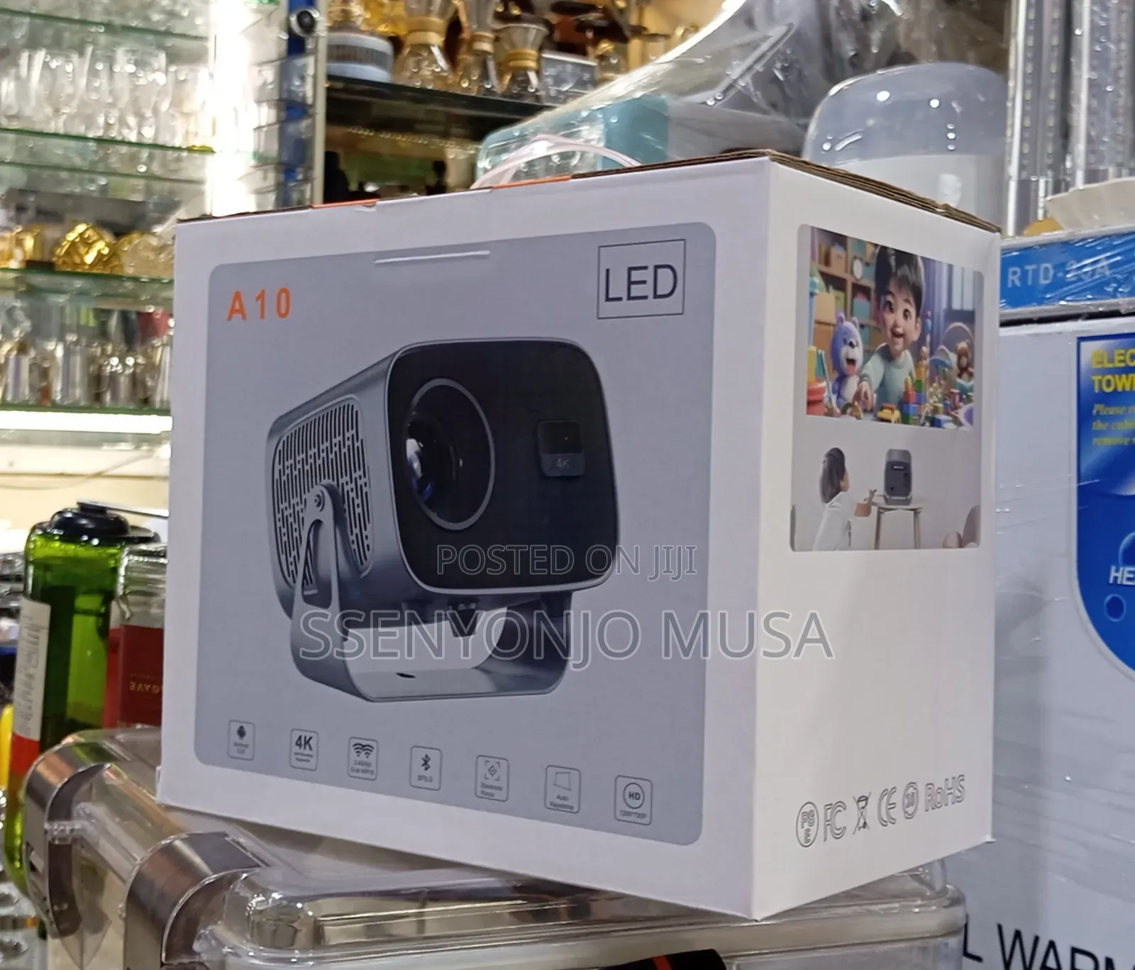 A10 Android Mini Projector – Support, Wifi Bt5.0, Auto Focus