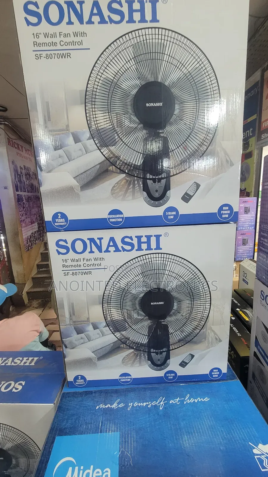 Indian Wall Fan Brand Sonashi With a Remote