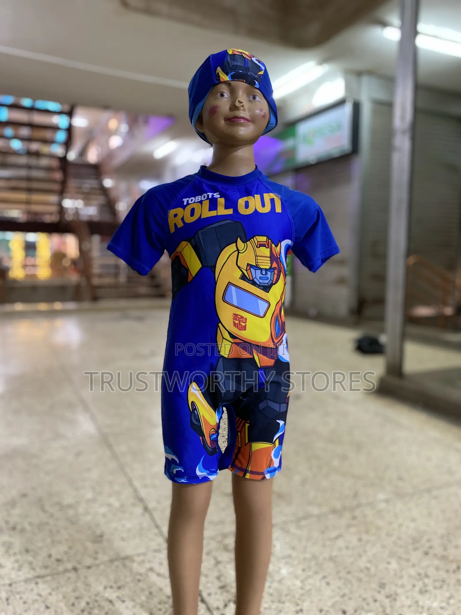 Kid’S Swimming Costumes With Cap 3-12years
