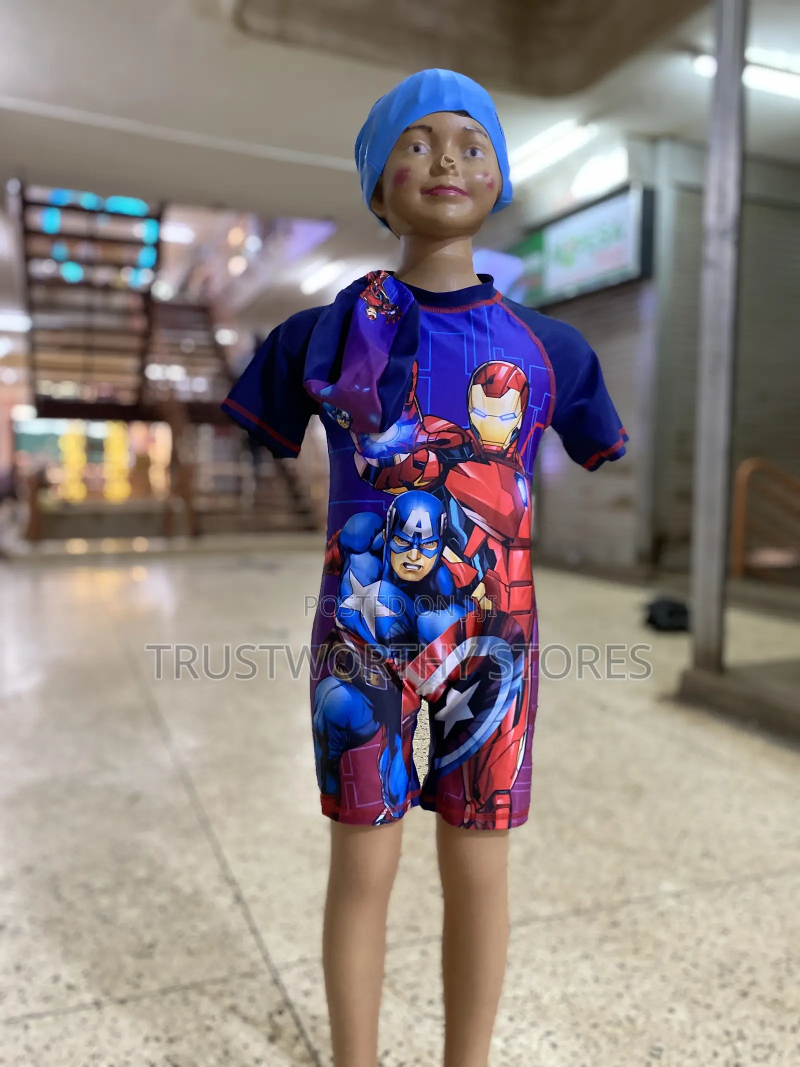 Kid’S Swimming Costumes With Cap 3-12years