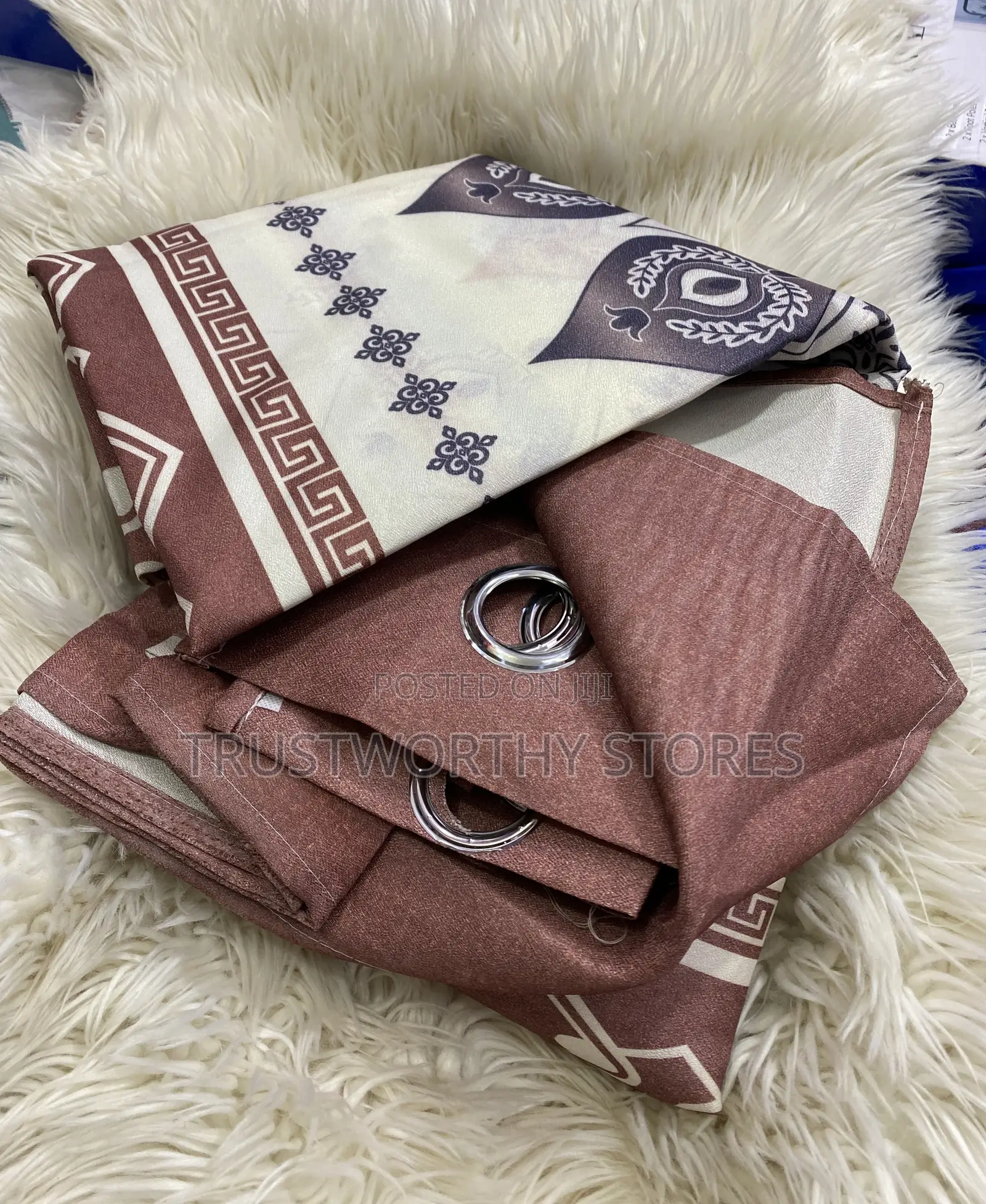 2piece Ringed and Designed Curtains 3m Width
