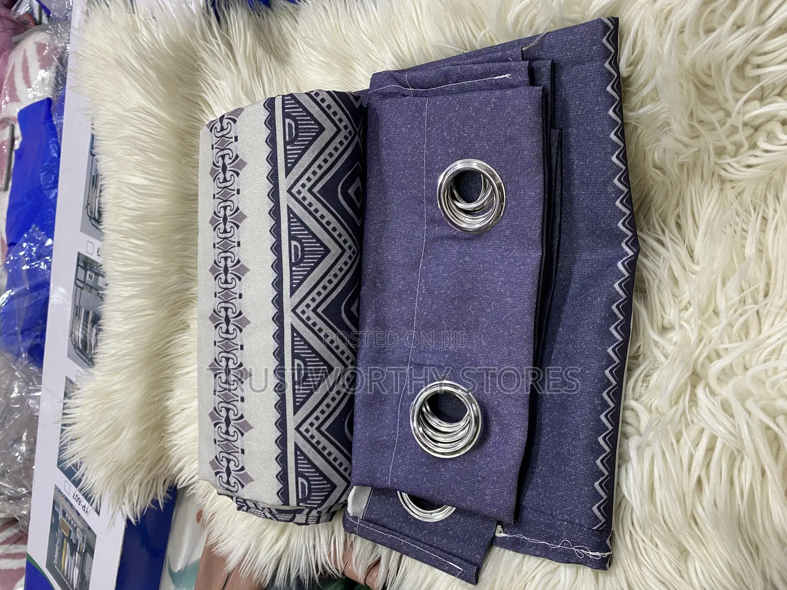 2piece Ringed and Designed Curtains 3m Width