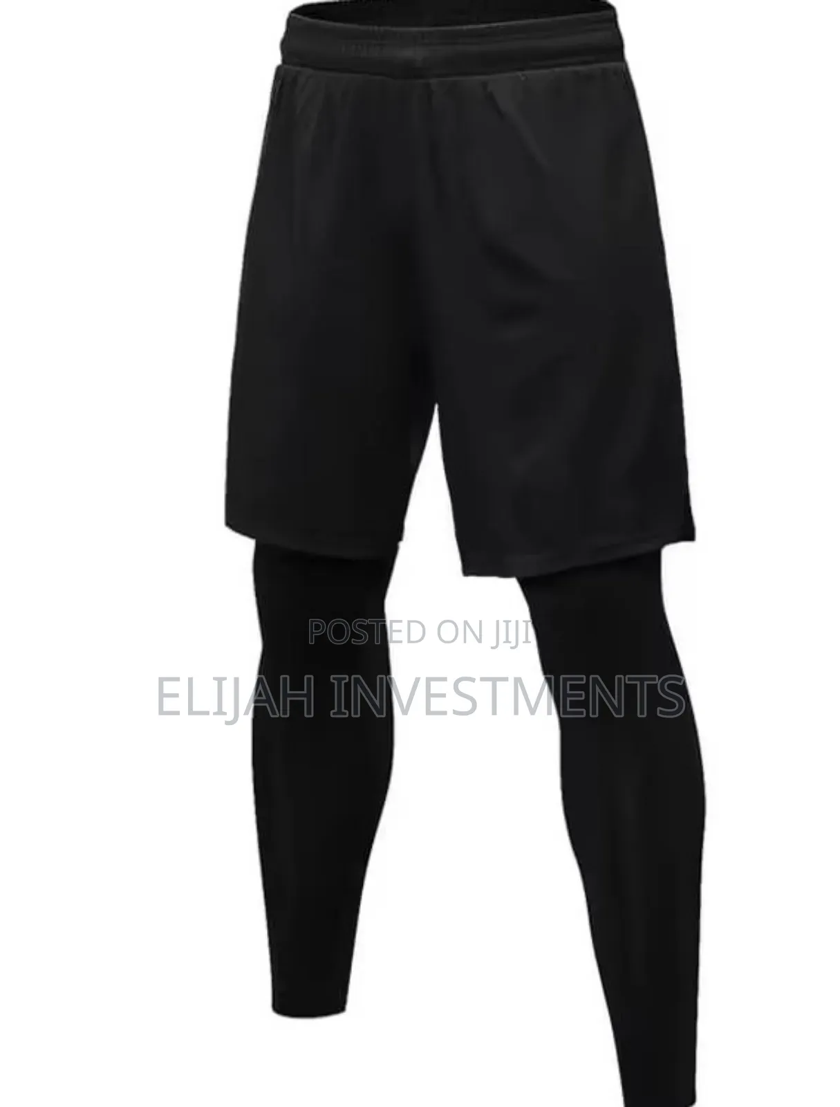 Mens Compression Long Pant Leggings With Shorts Running Sport