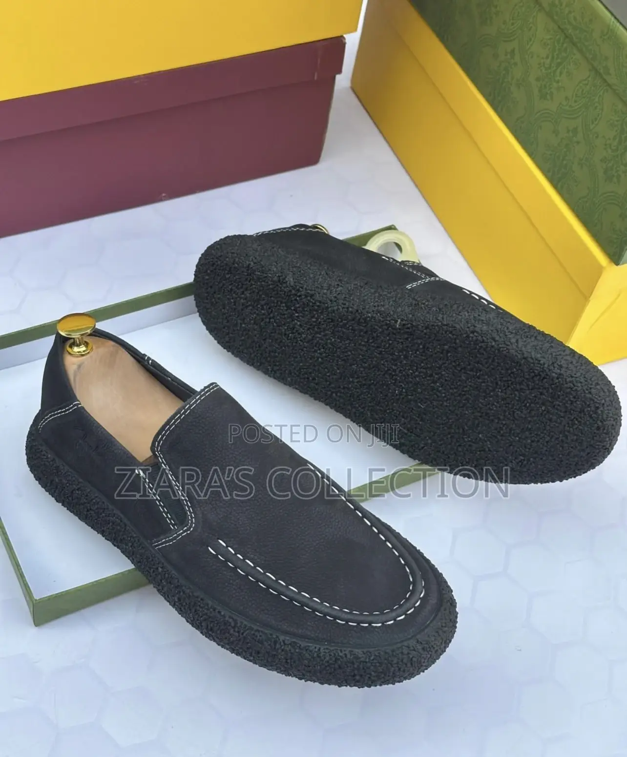 Brown Leather Clark’S Slip On Loafers