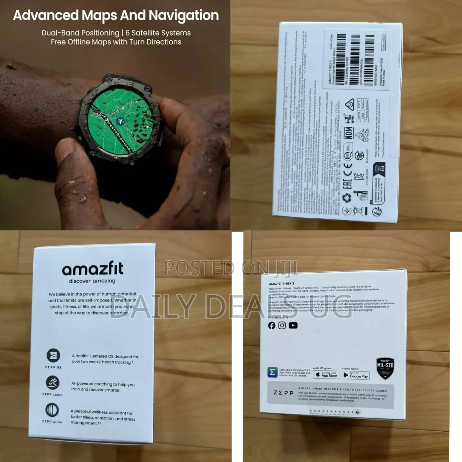 Amazfit T-Rex 3 48.5mm Fitness Smart Watch W/ Voice Control