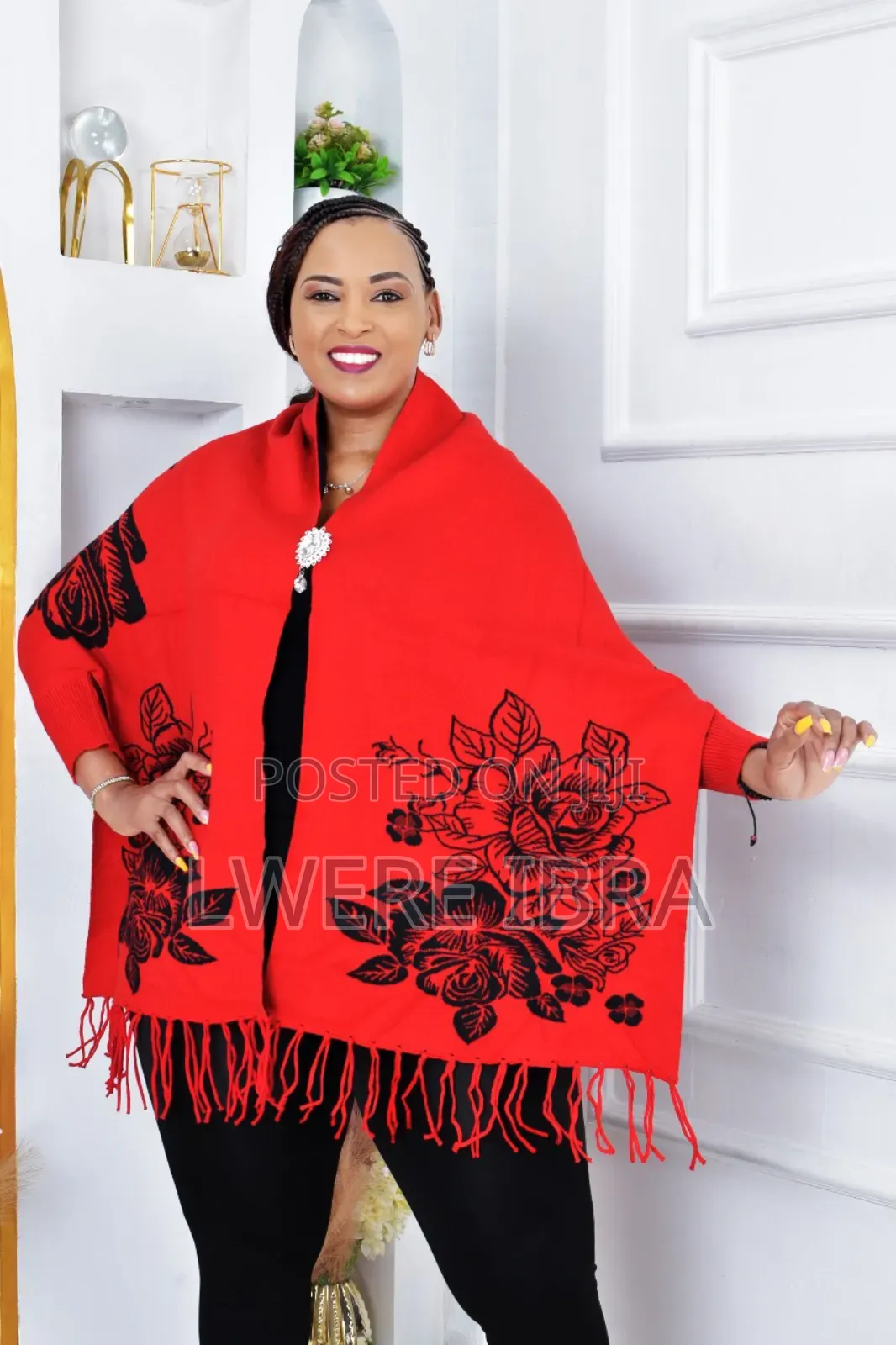 Red Shawls Cardigans for Ladies