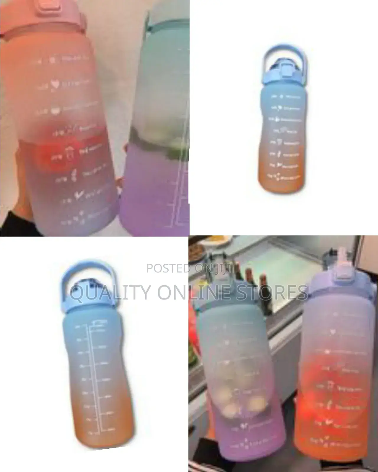 Motivational 2-Liter Gradient Water Bottle With Time Markers