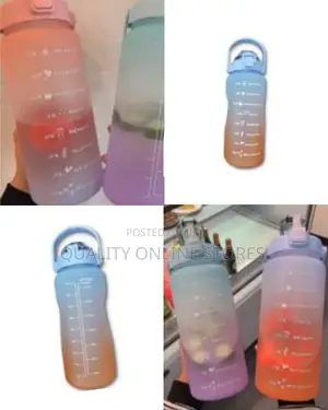 Motivational 2-Liter Gradient Water Bottle With Time Markers