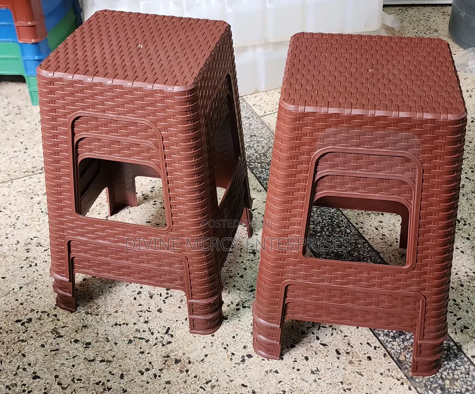 Plastic Coffee Brown Stool