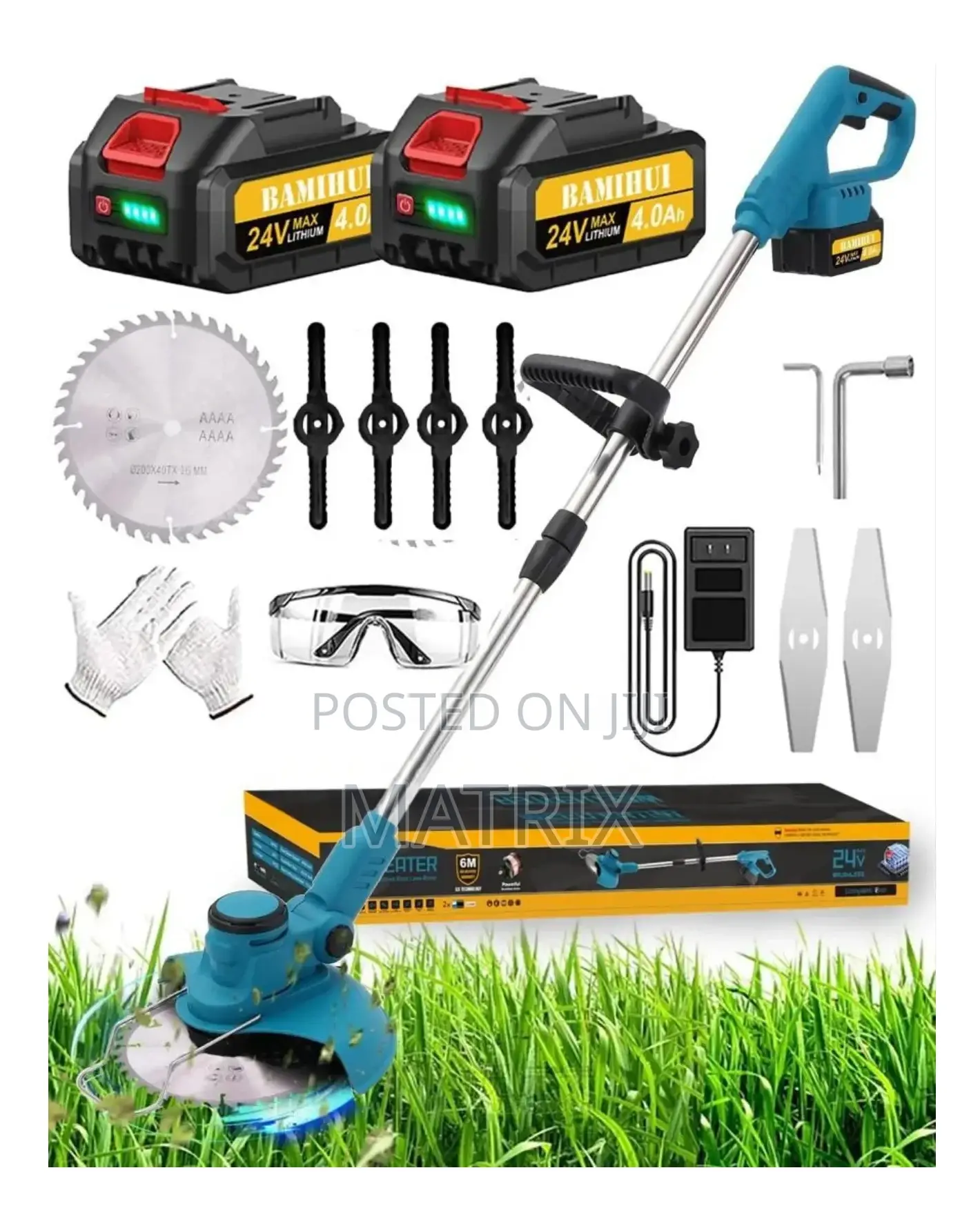Electric Lawn Mower Grass Cutter/Lawn Mower 2 Batteries