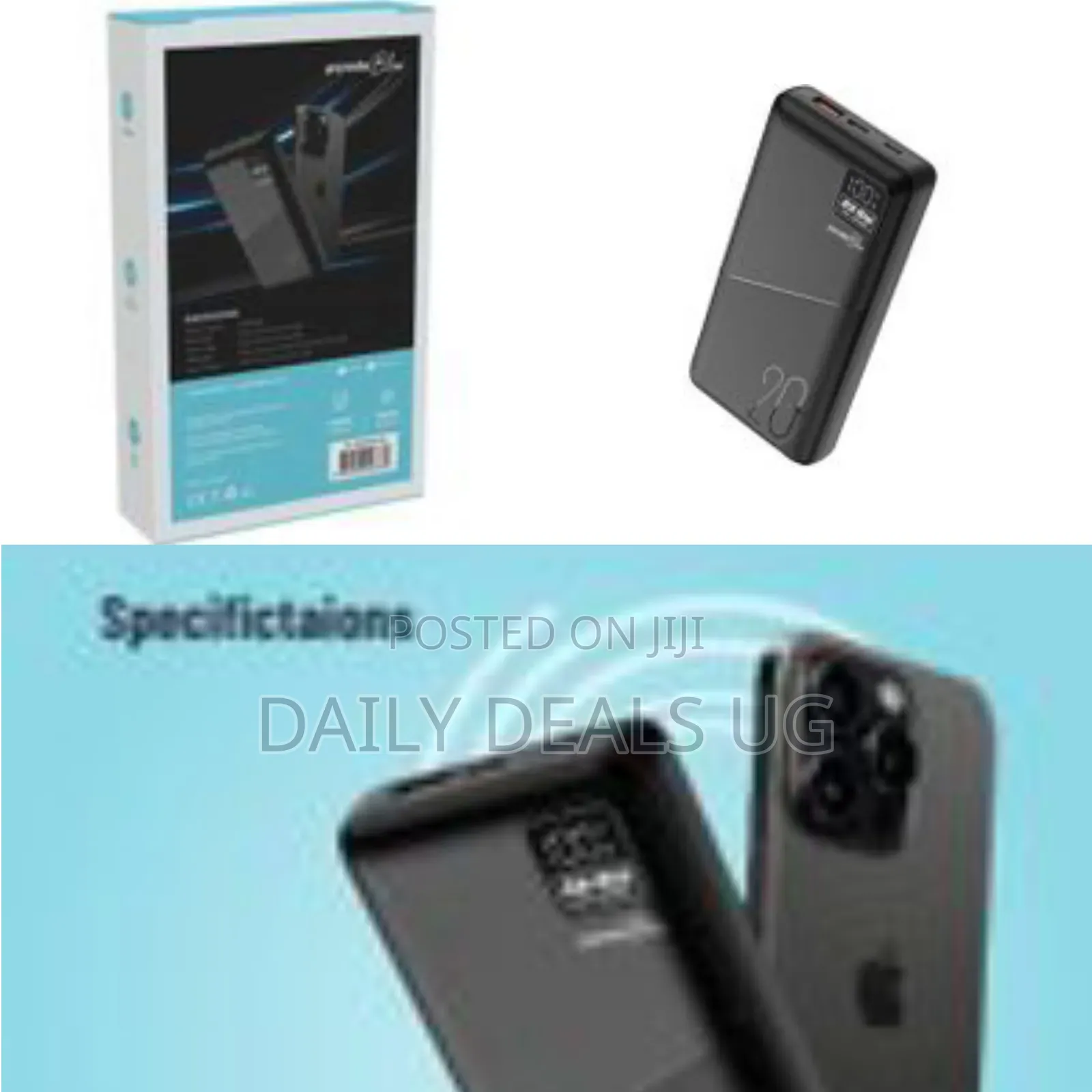 Porodo Blue Quick Charge Power Bank Mah, 20w Power Delivery, Dual