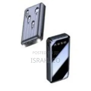 Portable Power Bank With Built-in Cables and Digital Display