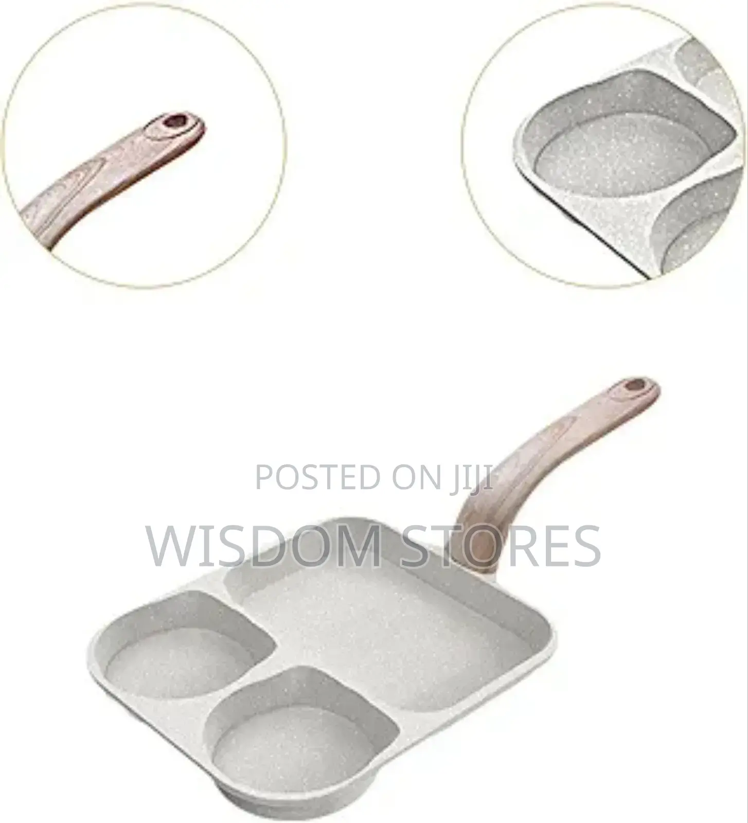3 in 1frying Pan Multi Section Breakfast Pan for Frying Vegetable Grey