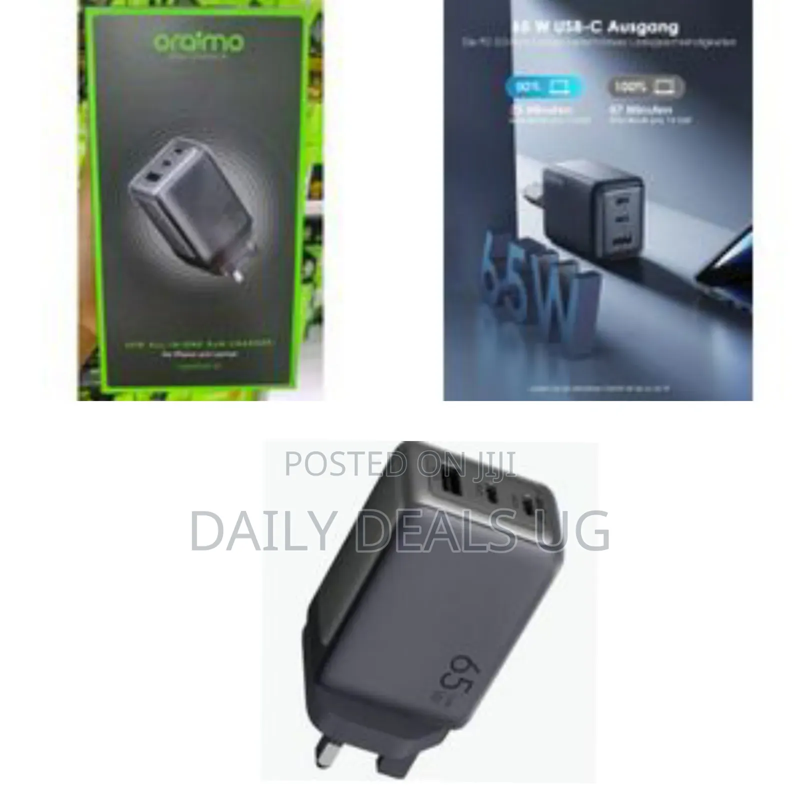 Oraimo 65w All-in-One Gan Wall Charger Kit With 100w Cable, Hyper Gan