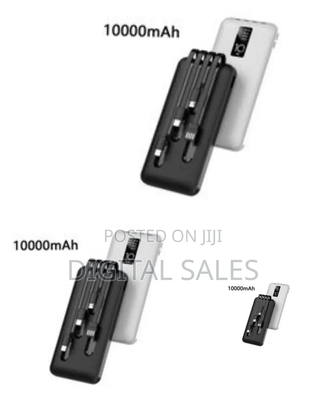 Aldeepo Fast Charging Power Bank With 4 Cables, 10000mah